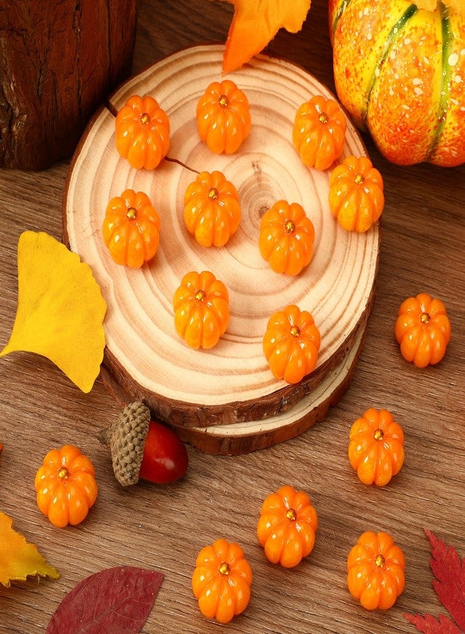 Jansun 45 Pcs Fall Mini Pumpkins, Tiny Halloween Mini Pumpkins for Crafts DIY Artificial Resin Pumpkins Vase Bowl Filler Home Indoor Fall Halloween Thanksgiving Autumn Table Decorations - Image 4